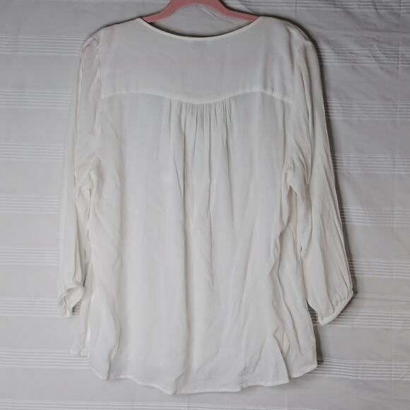Crown & Ivy Boho Embroidered Flow Top Women's‎ Size XL Made in India Cottagecore - Picture 5 of 11